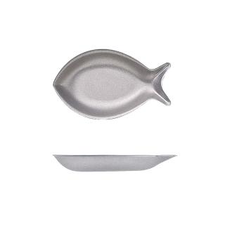 【青芳製作所】仿舊不鏽鋼魚造型餐盤16cm