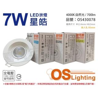 【Osram 歐司朗】2入組 LEDVANCE 星皓 7W 4000K 自然光 24度 全電壓 9.5cm崁燈 OS430078