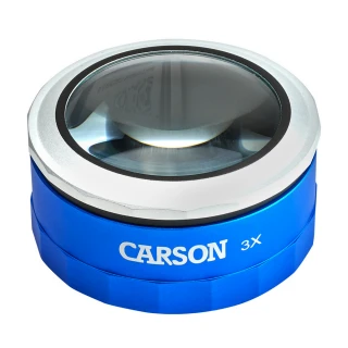 【CARSON 卡薾紳】LED杯式伸縮放大鏡 3x(物品觀察 老人閱讀 年長長者 輔助視力)