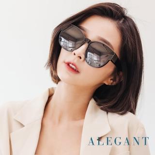 【ALEGANT】潮流鏡黑圓框可彎折鏡腳全罩式寶麗來偏光墨鏡(外掛式/包覆式/寶麗來墨鏡/車用眼鏡/彈性鏡腳)