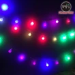 【摩達客】浪漫療癒100燈LED小圓球珍珠燈串(彩色光透明線/USB接頭_贈豆腐頭插頭_聖誕燈)