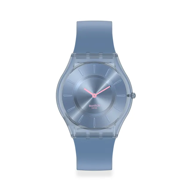 【SWATCH】SKIN超薄系列手錶DENIM BLUE牛仔藍 瑞士錶 錶(34mm)