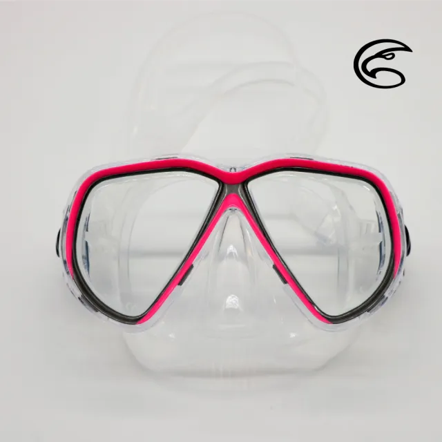 【ADISI】WM02 雙眼面鏡 玫紅灰色(蛙鏡、浮潛、潛水、戲水、泳鏡、潛水面鏡)
