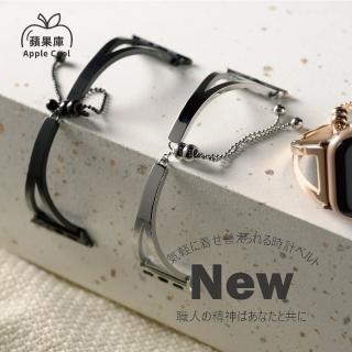 【蘋果庫Apple Cool】Apple Watch 42/44/45/46/49mm 金屬系列鏤空深V不鏽鋼帶