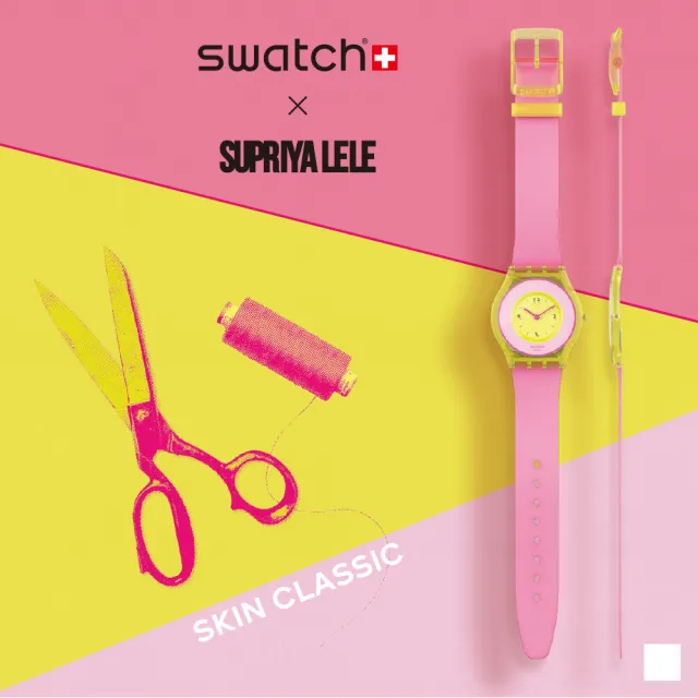 SWATCH】SKIN超薄系列INDIA ROSE 01 印度玫瑰手錶瑞士錶錶(34mm