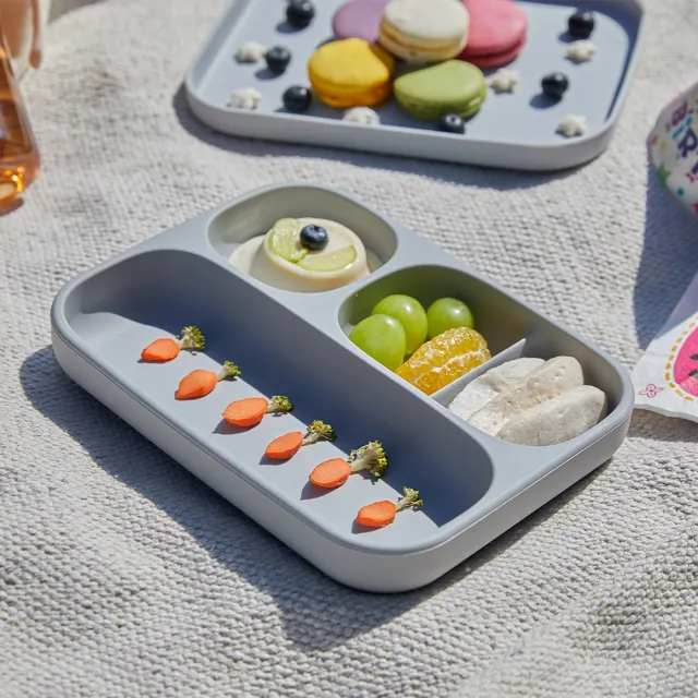 【MOYUUM】韓國 白金矽膠吸盤式餐盤盒(多款可選/兒童餐具/學習餐具)