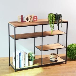 【YU Living 信歐傢居】北歐工業風矮層架 收納架 置物層架(高80CM/原木色)