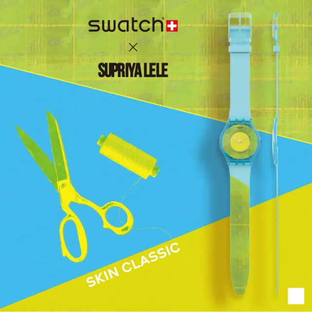 【SWATCH】SKIN超薄系列 ACID MADRAS 03 清新紗麗 手錶 瑞士錶 錶(34mm)
