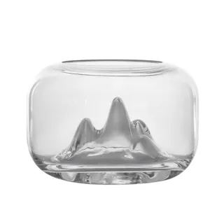 【好物良品】純手工雪山造景造型高透光玻璃山形魚缸 桌面擺飾飾品