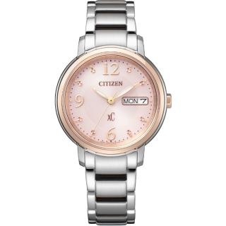 【CITIZEN 星辰】XC粉漾光動能七夕鋼帶錶32.5mm(EW2425-57W)