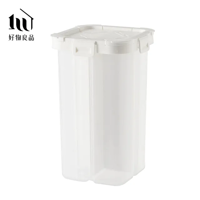 【好物良品】2.3L_日本五穀雜糧透明分裝罐分隔儲存罐(大容量儲物罐 防蟲防潮保鮮 密封罐 米桶 米壺 收納罐)