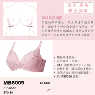【寶貝媽咪】有機棉 CDE 罩杯孕婦內衣 WINCOOL素材-產前產後兼用 MB6014JL(膚)