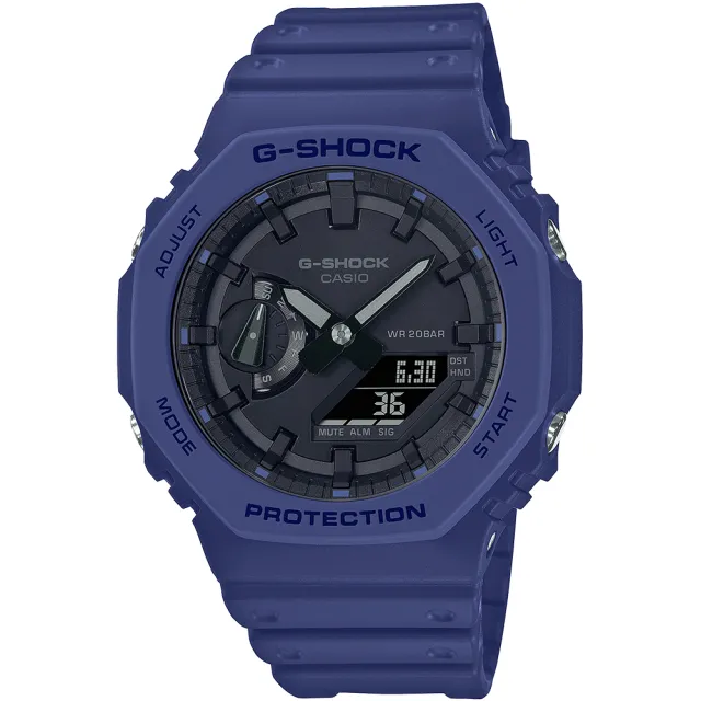 【CASIO 卡西歐】G-SHOCK 八角防護構造雙顯手錶  情人節 父親節 禮物(GA-2100-2A)