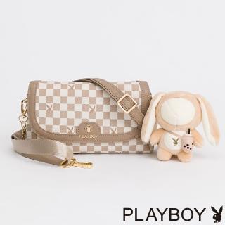 【PLAYBOY】斜揹包附腰包功能 Bubble Bunny系列(卡其色)