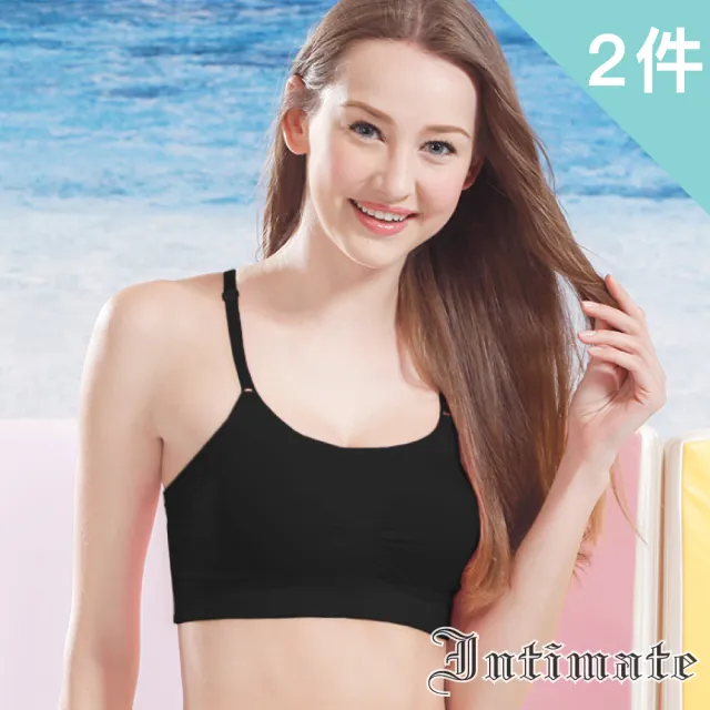 【Intimate 內著】2件組黑色 神奇杯杯 專利∞型蕾絲美背款休閒無鋼圈內衣(S-XXL)