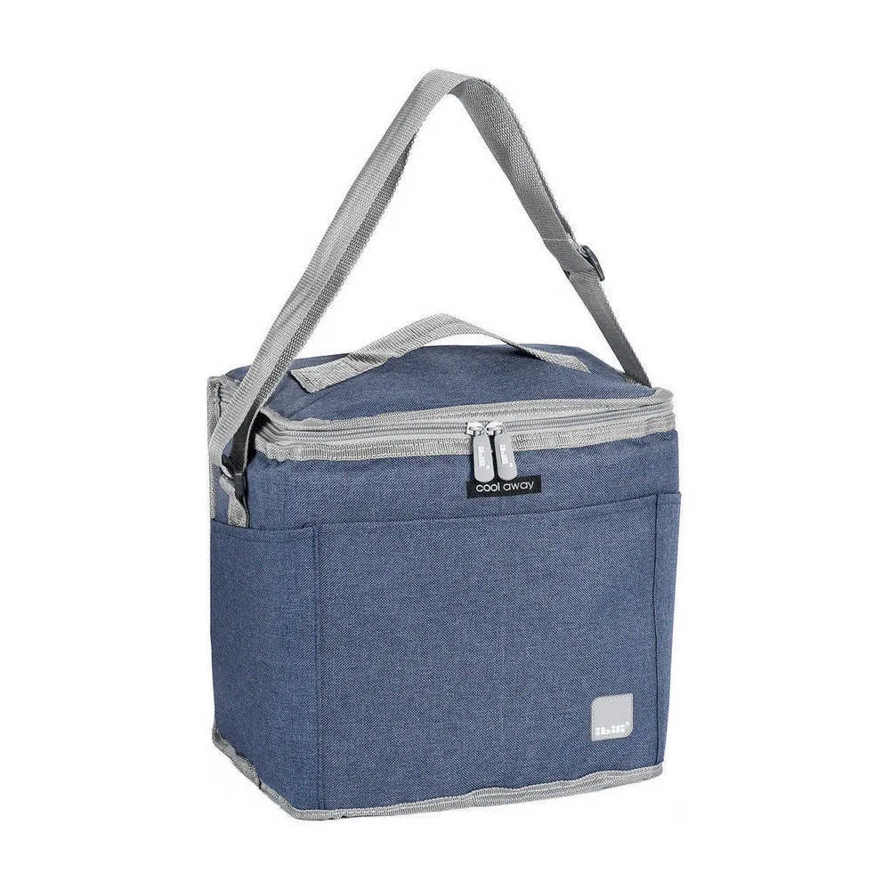 【IBILI】肩背保冷袋 灰藍10L(保溫袋 保冰袋 野餐包 野餐袋 便當袋)