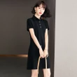【沐朵】玩美衣櫃簡單舒適黑色T恤顯瘦連衣裙S-2XL
