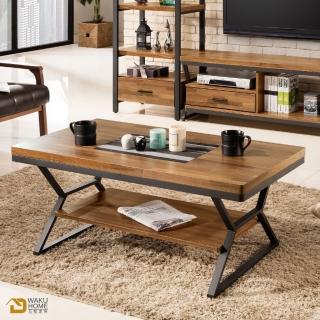 【WAKUHOME 瓦酷傢俱】Ari工業風木心板3.6尺大茶几A005-211