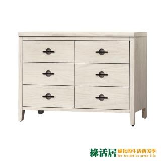【綠活居】艾瑪 現代4尺木紋六鬥櫃/收納櫃