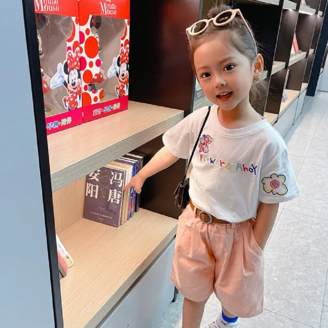 【Baby 童衣】女童短袖上衣 圓領刺繡寬鬆上衣 88701(共2色)