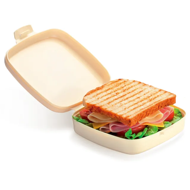 【TESCOMA】Dino三明治便當盒 奶油黃(環保餐盒 保鮮盒 午餐盒 飯盒)