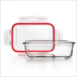 【IBILI】長形玻璃密封盒 紅850ml(環保餐盒 保鮮盒 午餐盒 飯盒)