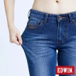 【EDWIN】女裝 JERSEYS 迦績EJ2棉感小直筒長褲(石洗綠)