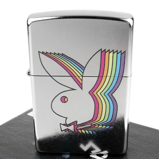 【Zippo】美系-PLAYBOY-班尼兔-彩虹風格設計打火機
