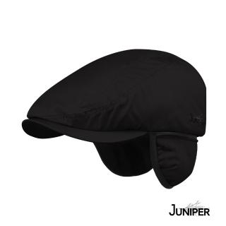 【Juniper 朱尼博】秋冬防潑水刷毛保暖鴨舌護耳扁帽 MJ3608(帽子/冬帽/鴨舌帽/護耳帽)