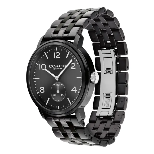 【COACH】官方授權經銷商 小秒圈時尚手錶-42mm/黑(14602531)