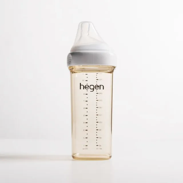 【hegen 總代理】金色奇蹟PPSU多功能方圓型寬口奶瓶 330ml 雙瓶組(象牙白)