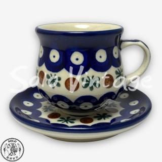 【SOLO 波蘭陶】波蘭正品 CA 波蘭陶 80ML 濃縮杯盤組 孔雀眼系列 CERAMIKA ARTYSTYCZNA