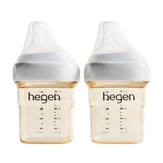 【hegen】金色奇蹟PPSU多功能方圓型寬口奶瓶 150ml(雙瓶組 x 慢速奶嘴)