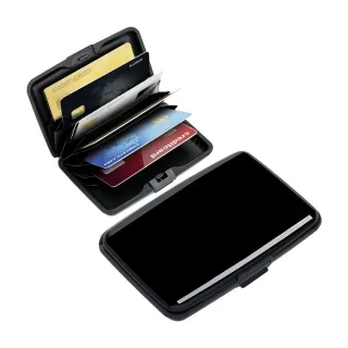 【REFLECTS】RFID硬殼防護證件卡片盒 黑(卡片夾 識別證夾 名片夾 RFID辨識)