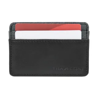 【Travelon】皮革拼接證件夾 蒼綠(卡片夾 識別證夾 名片夾 RFID辨識)