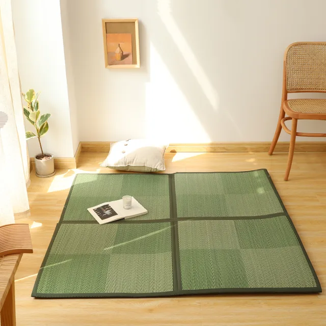 【BELLE VIE】日式和風 六宮格 - 天然藺草可折疊透氣涼蓆 / 涼墊 / 和室墊 / 客廳墊(130x195cm)