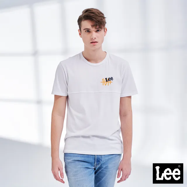 【Lee 官方旗艦】男裝 短袖T恤 / 胸前小LOGO 經典白 標準版型 / 101+ 系列(LL210151K14)