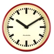 【時鐘】13吋 居家擺飾 簡約文青 客廳臥室 工業復古風 金屬外框 靜音圓掛鐘(米黃x紅框 / 832M-BF124)