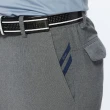 【Lynx Golf】男款素面特殊織帶造型口袋袋蓋設計平口微窄管休閒長褲(灰色)