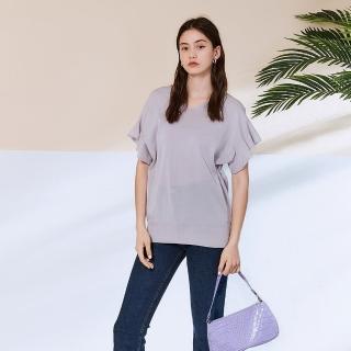【ICHE 衣哲】氣質微甜V領荷葉造型上衣-兩色(藕紫)