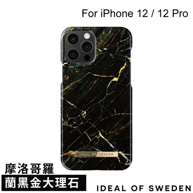 【iDeal Of Sweden】iPhone 12 / 12 Pro 6.1吋 北歐時尚瑞典流行手機殼(摩洛哥羅蘭黑金大理石)