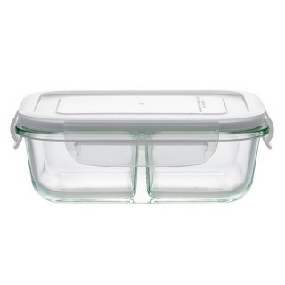 【NITORI 宜得利家居】分隔耐熱玻璃儲存容器 580ml 長方形(儲存容器)
