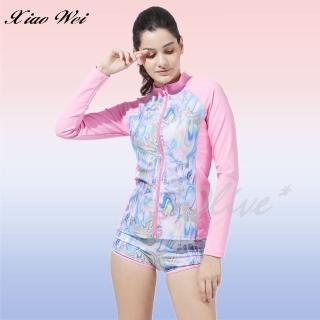 【Apple 蘋果牌】流行大女長袖泳裝外套(NO.1104298)