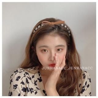 【HaNA 梨花】母親節禮物 韓國復古文青少女．皮革法式公主髮箍(髮飾 收碎髮 髮插 髮箍)