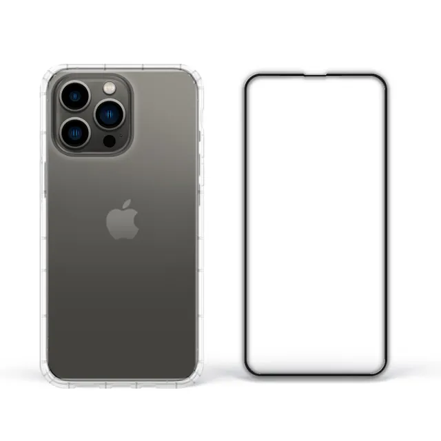 【Meteor】iPhone 13 Pro Max 6.7吋 手機保護超值2件組(透明空壓殼+鋼化膜)