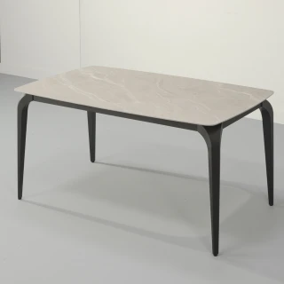 【直人木業】KARL 176/88公分高機能材質陶板桌(兩色面板可選)