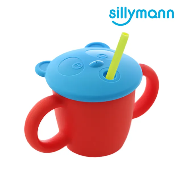 【sillymann】100%鉑金矽膠 兒童專用雙手握把喝水學習杯 220ml(鉑金矽膠可進沸水、蒸氣紫外線消毒鍋消毒)