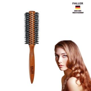 【FALLER 芙樂】德國製櫸木黑豚鬃圓珠熱塑梳捲髮梳54MM(捲髮梳/梳頭造型美容/99狂購)