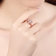 【Aphrodite 愛芙晶鑽】典雅氣質花朵美鑽造型戒指(玫瑰金色)