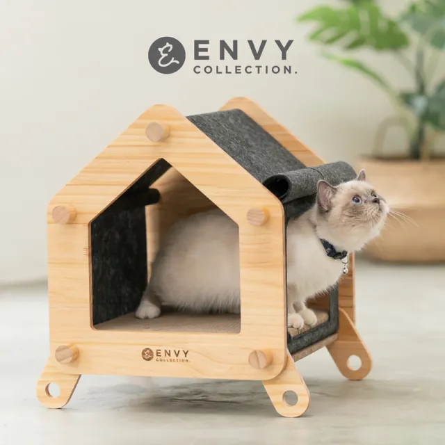 【ENVY COLLECTION】森林小木屋貓窩(貓抓板 磨抓墊 睡床)